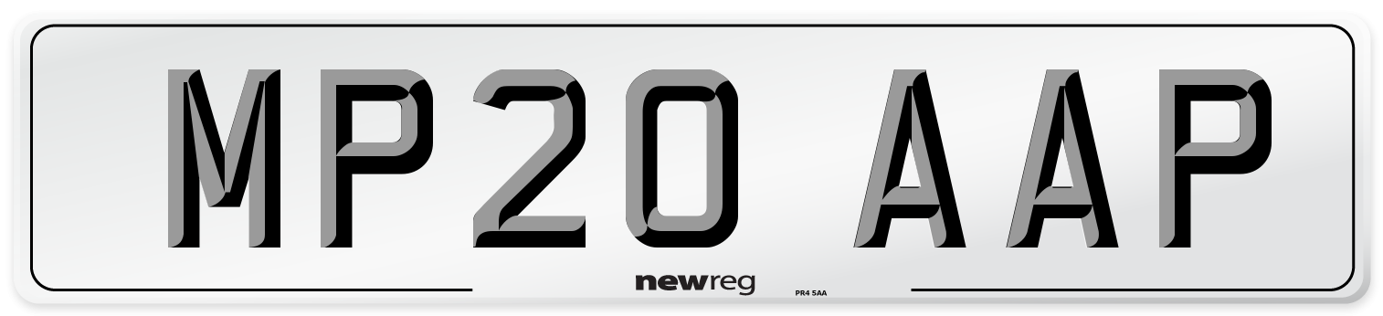 MP20 AAP Number Plate from New Reg
